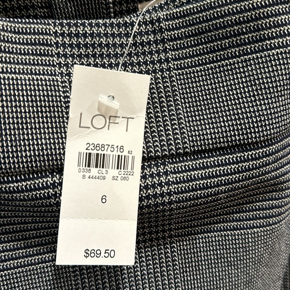 Ann Taylor Loft mini plaid skirt black and white - Picture 4 of 4